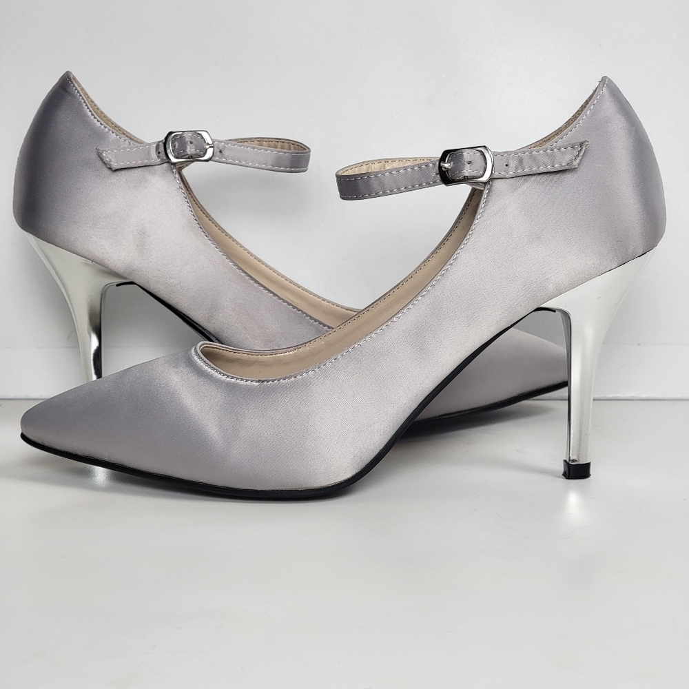 Ashro Silver Heels with Ankle Strap